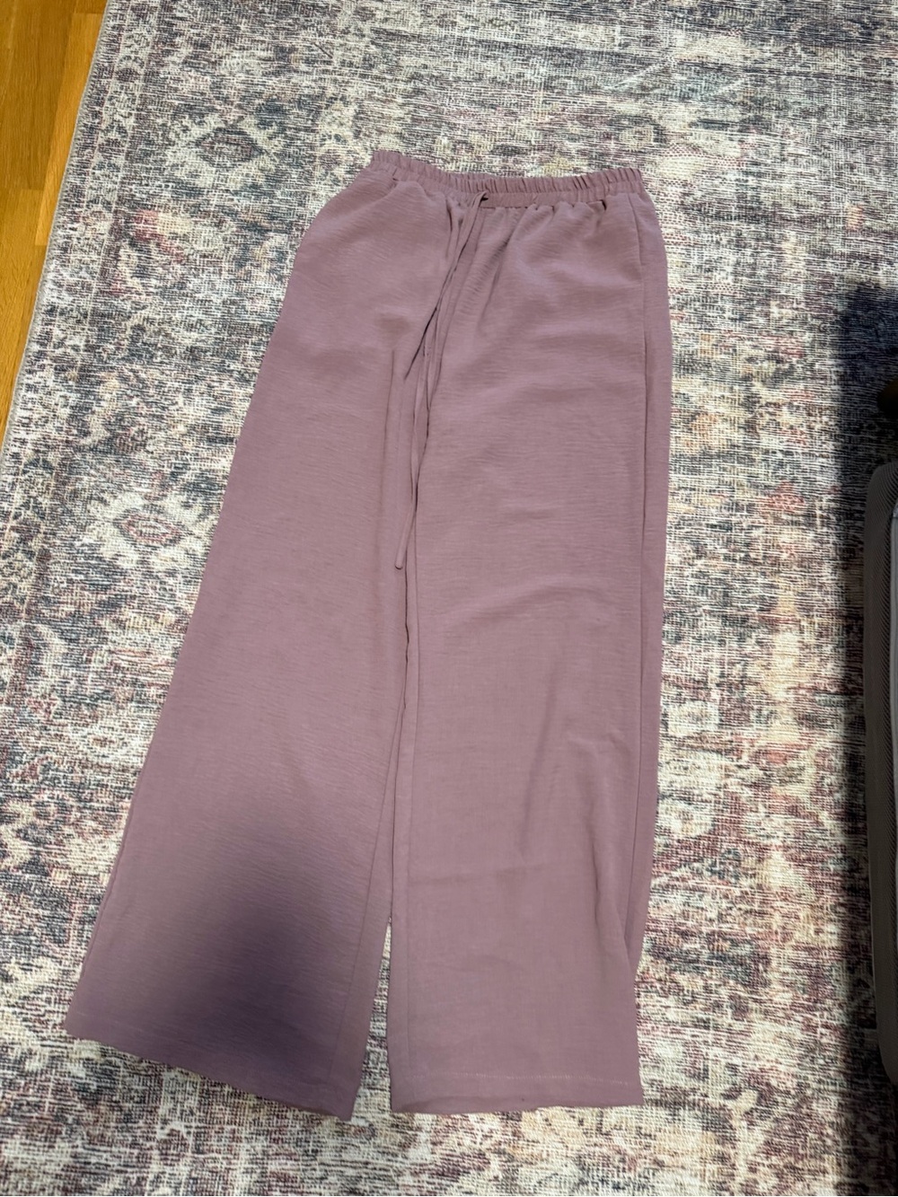 SHEIN Mauve Wide-Leg Pull-On Pants